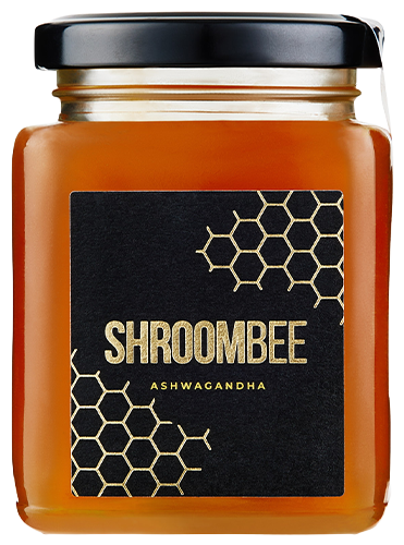 Jar of Shroombee Ashwagandha honey